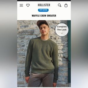Hollister: Men’s Waffle Crew Sweater. Size Small. Great Condition.